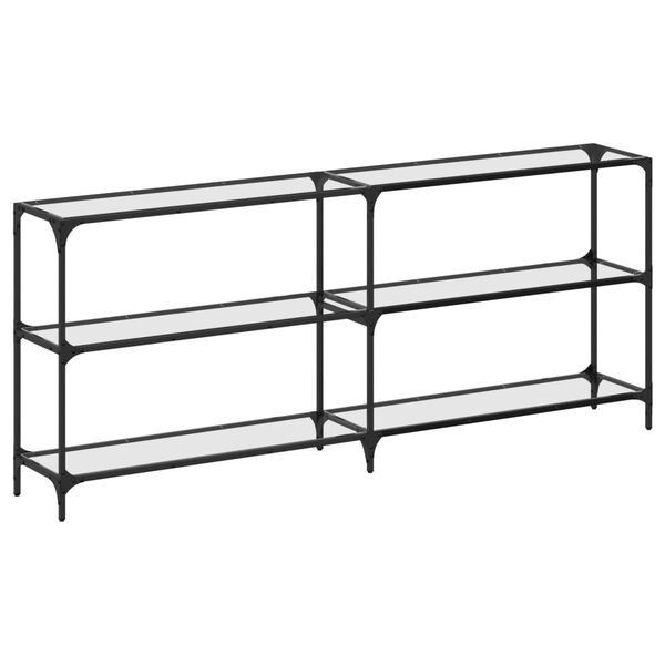 vidaXL konsoles galdiņ&scaron;, 194,5x30x81 cm, caurspīdīgs, rūdīts stikls