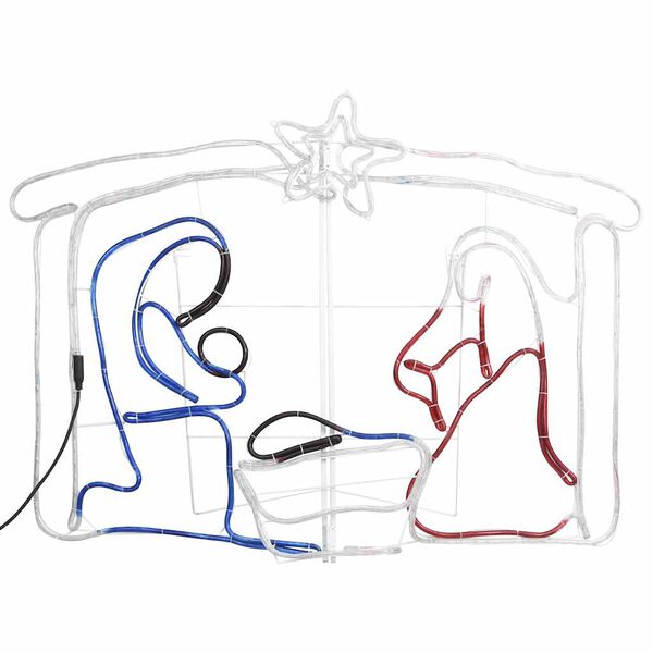 vidaXL Ziemassvētku dekorācija, Betlēmes ainiņa, 240 LED, 116x41x87 cm