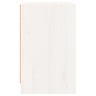 vidaXL naktsskapītis, balts, 40x31x50 cm, priedes masīvkoks