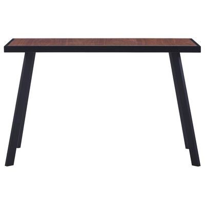 vidaXL virtuves galds, dabīga krāsa un melns, 120x60x75 cm, MDF