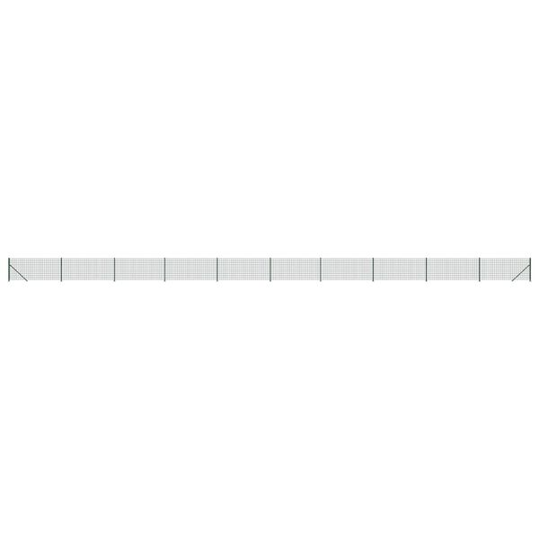 vidaXL stiepļu žogs ar atloku, zaļ&scaron;, 0,8x25 m