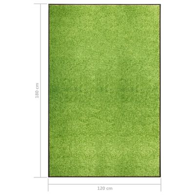 vidaXL durvju paklājs, mazgājams, zaļš, 120x180 cm