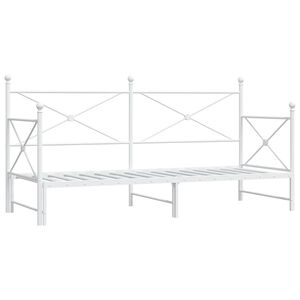 vidaXL ku&scaron;ete ar izliekumu bez matrača Balts 75x190 cm tērauds