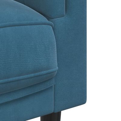 vidaXL divvietīgs dīvāns ar matračiem, zils samts