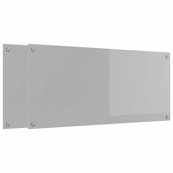vidaXL Virtuves aizsargpanelis 2 pcs Gaiši pelēks 110 x 50 cm