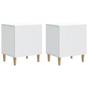 vidaXL Nakts skapītis 2 pcs Balts 43 x 34,5 x 50 cm Inženierijas koks