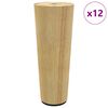 vidaXL Mēbeļu kājas 12 gab. Brūna &Oslash; 44 x 100 mm Cieta eikalipta koksne