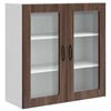 vidaXL Sienas stikla skapis PORTO Brūns ozols 80 x 31 x 80 cm