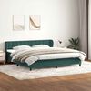 vidaXL Box Spring Gulta ar matračiem Tum&scaron;i zaļa 180x210 cm Velvet
