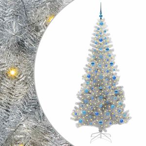 vidaXL Ziemassvētku eglīte Sudraba 210 cm PET