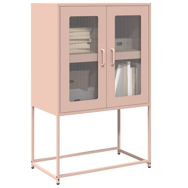 vidaXL Highboard Pink 68x39x107 cm Tērauds