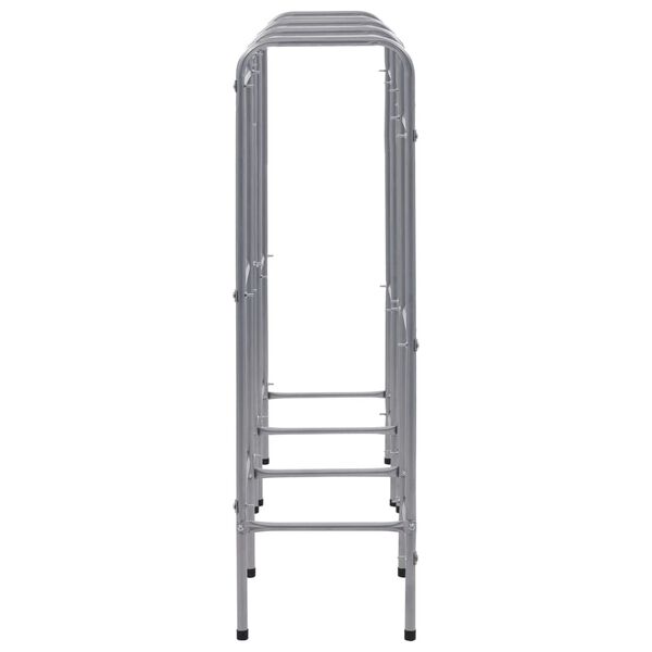 vidaXL uzglabā&scaron;anas plaukts 9 kastēm, sudraba krāsa, 145x33x116 cm