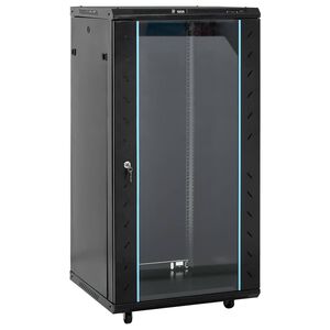 vidaXL 22U servera skapis, 19", IP20, melns, 60x60x120 cm