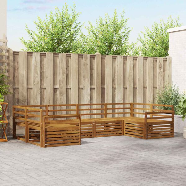 vidaXL Dīvāna komplekti 6 pcs Dabiska Cietā akācijas koks