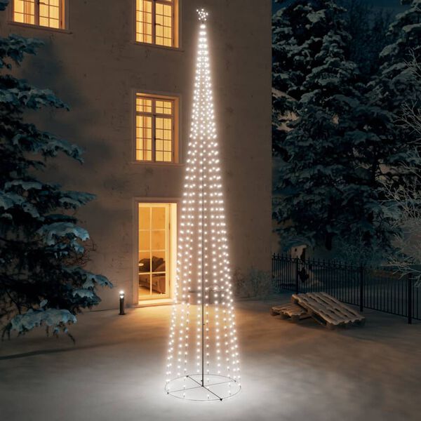 vidaXL Ziemassvētku koks, 752 vēsi baltas LED lampiņas, 160x500 cm