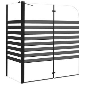 vidaXL vannas siena, 120x68x130 cm, rūdīts stikls, svītraina