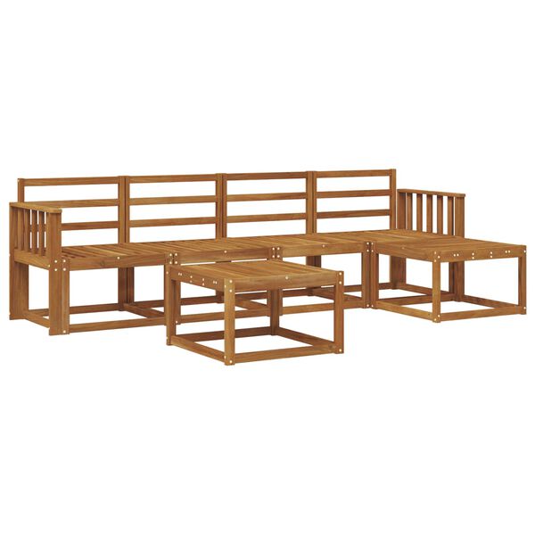 vidaXL Āra dīvānu komplekts 6 pcs Dabiska Cietā akācijas koks