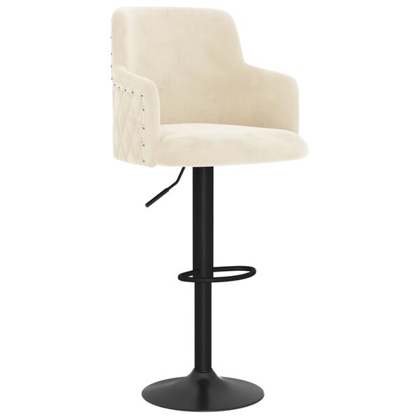 vidaXL bāra krēsli, 2 gab., krēmkrāsas samts