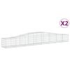 vidaXL arkveida gabiona grozi, 2 gb., 400x50x40/60 cm, cinkota dzelzs