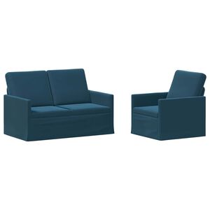 vidaXL Dīvānu komplekts 2 pcs Zila Samts