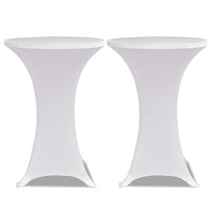 vidaXL Elastīgs galdauts stāvgaldiem 60 cm 2 gab. balts