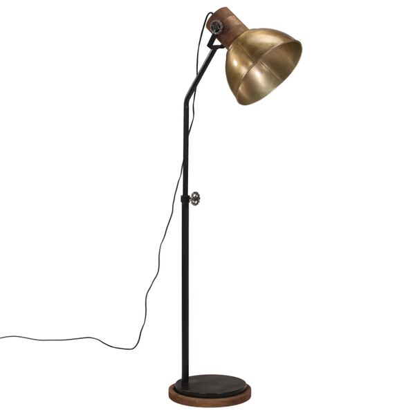 vidaXL grīdas lampa, 25 W, antīka misiņa krāsa, 30x30x100-150 cm, E27