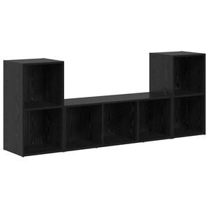vidaXL TV skapī&scaron;u komplekts 3 pcs Melna Inženierijas koks