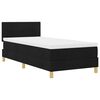 vidaXL LED gultas pamatne ar LED sloksnēm Melns 90 x 200 cm audums