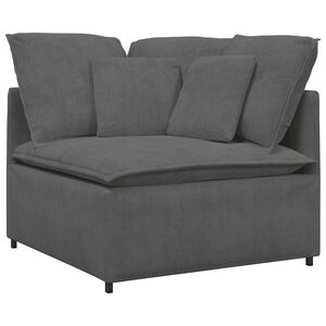 vidaXL modulārs stūra dīvāns ar spilveniem, tum&scaron;i pelēks, 100 cm