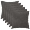 vidaXL Spilvenu pārvalks 6 pcs HEERLEN Tum&scaron;i pelēka 50 x 50 cm Samts