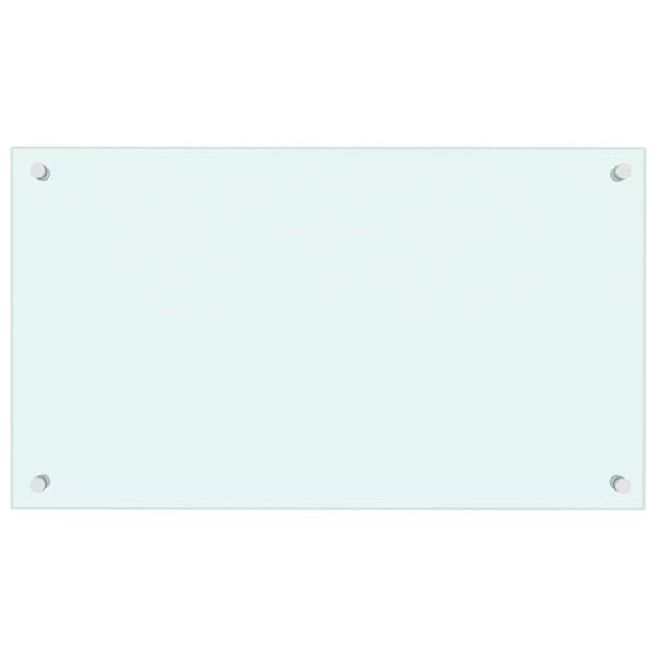 vidaXL virtuves sienas panelis, 70x40 cm, rūdīts stikls, balts