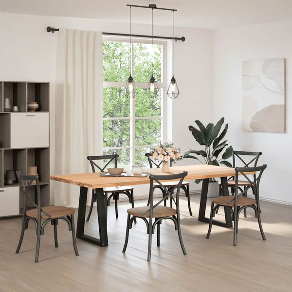 vidaXL ēdamgalda kājas, 2 gab., V-veida, melnas, 50x(72-73,3) cm, tērauds