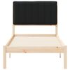 vidaXL Gultas rāmis ar polsterētu galvas balstu Melna 75 x 190 cm