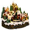 vidaXL Ziemassvētku ciemats ar vilcienu SALO 25,5 x 20 x 23 cm Sveķi