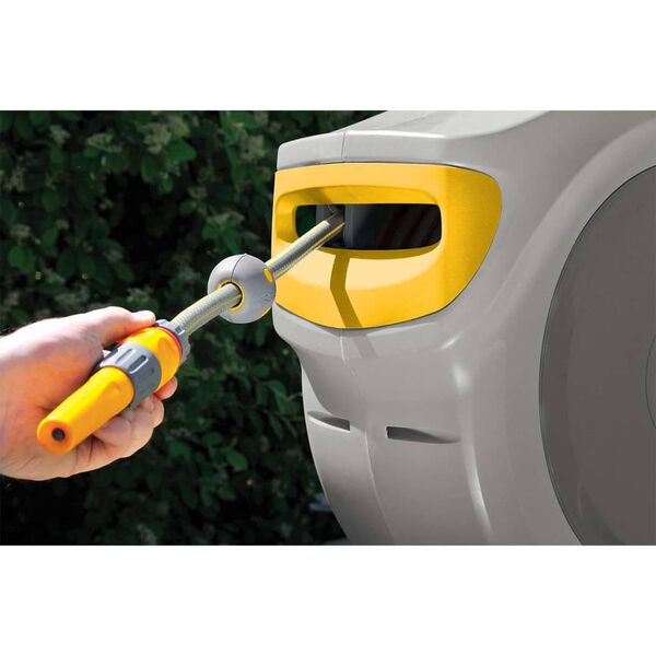 Hozelock šļūtenes spole ar 40m šļūteni Auto Reel, stiprināma pie sienas