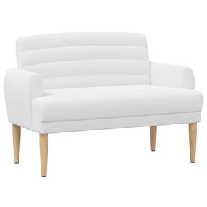 vidaXL Divvietīga mēbele ar pogu pūkām Balts 116 x 67 x 80 cm Audums