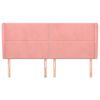vidaXL galvgalis ar malām, 163x23x118/128 cm, rozā samts