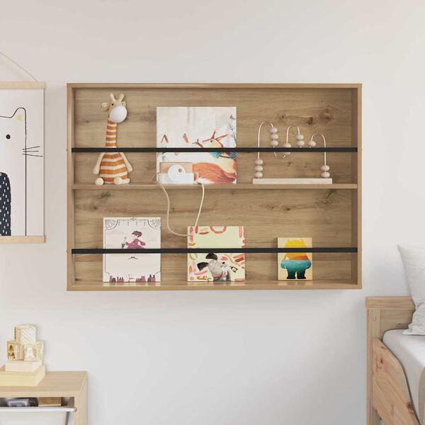 vidaXL Žurnālu statīvs ar plauktu Artisānā ozols 100 x 12 x 70 cm