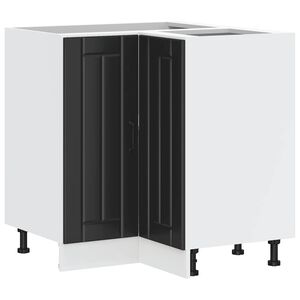 vidaXL virtuves stūra pamata skapis "Lucca" Black Engineered Wood