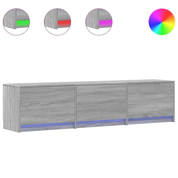 vidaXL Televizora skapī&scaron;a ar LED Pelēks Sonoma 165 x 34 x 40 cm