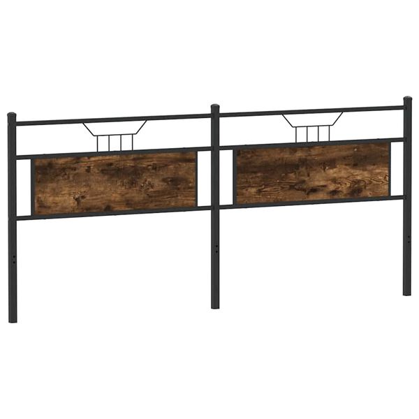 vidaXL galvgalis, ozolkoka krāsa, 193 cm, inženierijas koks, tērauds