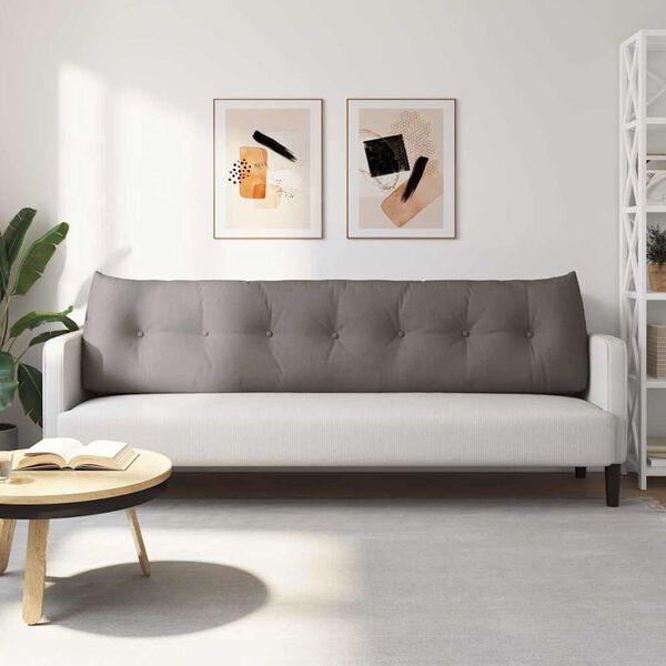 vidaXL Atpakaļ spilvens Pelēkbrūna 200 x 24 x 50 cm audums