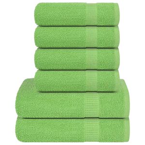 vidaXL 6 daļu dvieļu komplekts, FROGN, ābolu zaļ&scaron;, 360 g/m&sup2;