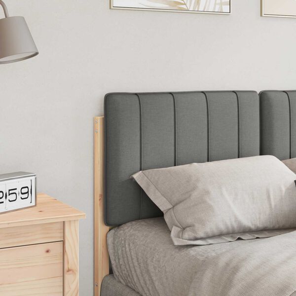 vidaXL Mīkstināts gultas galvgalis Brūna un gai&scaron;i pelēka 120 cm