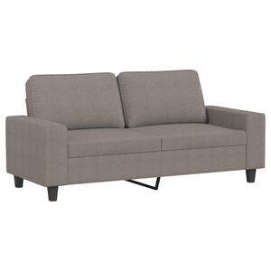 vidaXL divvietīgs dīvāns, pelēkbrūns audums, 140 cm