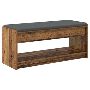 vidaXL Zāles sols ar spilvenu ar plauktu Vecs koks 103 x 38 x 45 cm