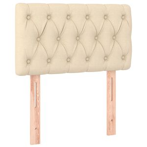 vidaXL gultas galvgalis, 80x7x78/88 cm, krēmkrāsas audums
