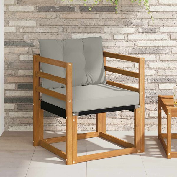 vidaXL Āra dīvānu komplekts Cieta akācijas koks un tekstilēns