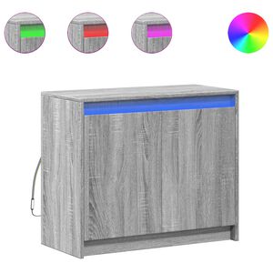 vidaXL kumode ar LED, pelēka ozola, 72x34x61 cm, inženierijas koks