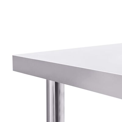 vidaXL virtuves darba galds, 100x60x85 cm, nerūsējošs tērauds